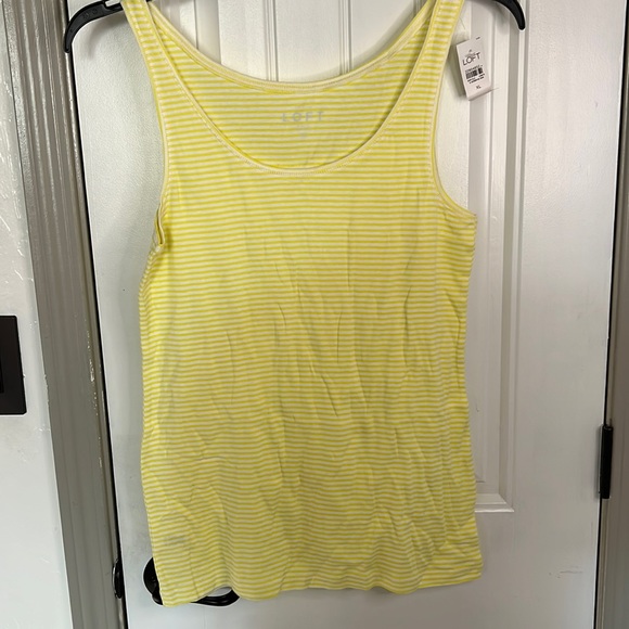 LOFT Tops - Loft size Xl NWT yellow and white strip cami/tank